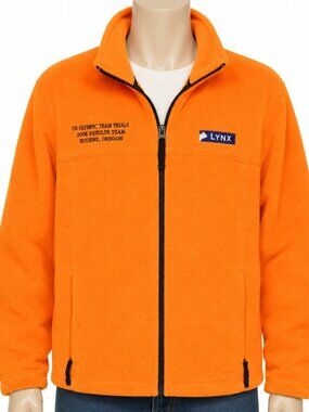 L.L. Bean Olympic Trials Fleece Full Zip Pullover Olympic Trials USA ORANGE - Lg
